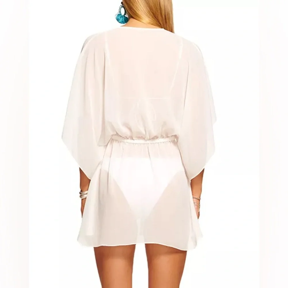 NWT Ramy Brook Judith Orange Sheer‎ Swim Cover-Up Dress Medium MSRP $245